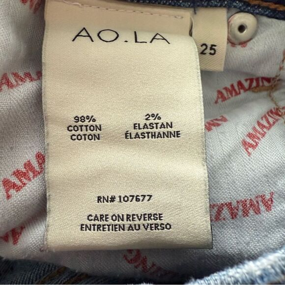 AO.LA Alice + Olivia Jeans Amazing High Rise Girlfriend Slim Best Intentions 25 - Picture 9 of 9